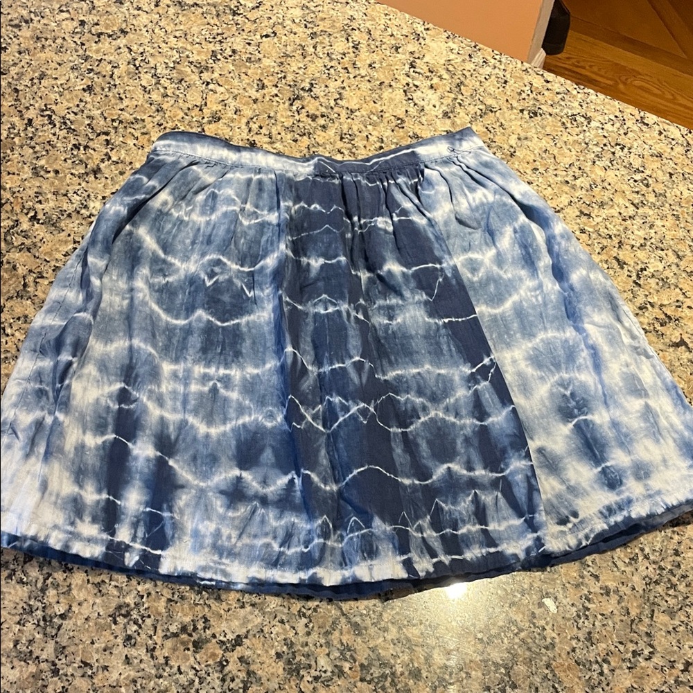 Madewell Indigo Tie-Dye Skater Skirt